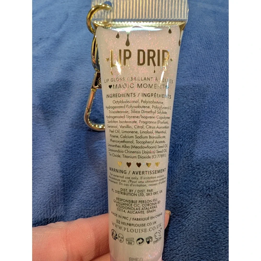 PLouise Lip Drip 15ml Rainbow Sherbet Shimmer Gloss Keychain Reflects Formula